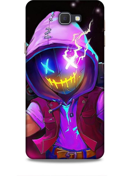 Samsung Galaxy J7 Prime Kılıf Caliburn 19 Maskeli Pembe Tam Koruma Kılıf