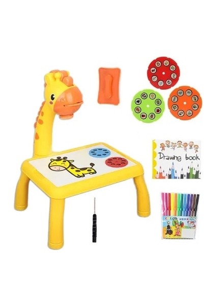 B Sarı ile Kutu Stili Çocuk LED Projektör Sanat Çizim Masa Oyuncaklar Çocuklar Boyama Kurulu Danışma Yazma El Sanatları Eğitici Öğrenme Araçları Oyuncak Kız Için (Yurt Dışından)