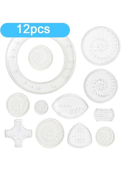 12 Adet Tarzı Komik Kilitli Dişliler Tekerlekler Spirograph Çizim Oyuncaklar Set Çocuklar Için Yaratıcı Eğitici Oyuncak Boyama Çizim Aksesuarları (Yurt Dışından)
