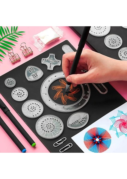 12 Adet Tarzı Komik Kilitli Dişliler Tekerlekler Spirograph Çizim Oyuncaklar Set Çocuklar Için Yaratıcı Eğitici Oyuncak Boyama Çizim Aksesuarları (Yurt Dışından) fiyatları