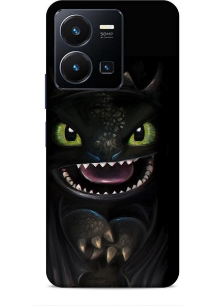 Vivo Y35 Kılıf Caliburn 30 Kara Ejderha Kenarları Şeffaf Kapak