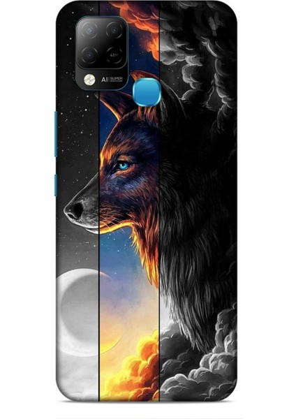 Infinix Hot 10T Kılıf Caliburn 15 Kurt Hilal Kalın Silikon