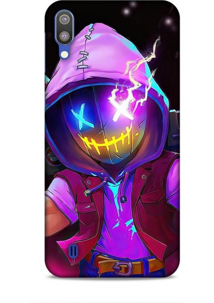 Samsung Galaxy M10 Kılıf Caliburn 19 Maskeli Pembe Tam Koruma Kılıf