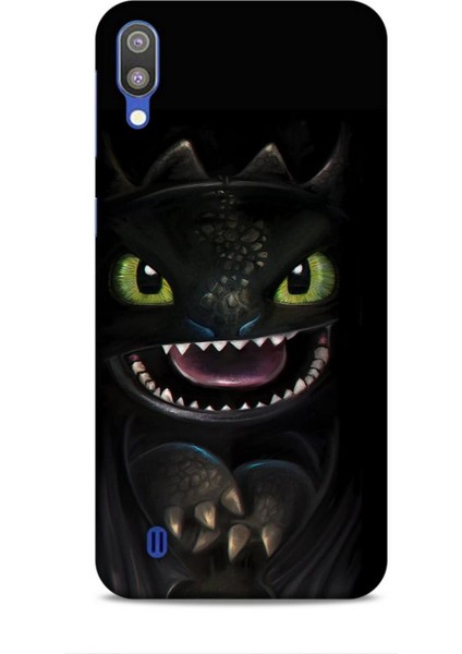 Samsung Galaxy M10 Kılıf Caliburn 30 Kara Ejderha Kenarları Şeffaf Kapak