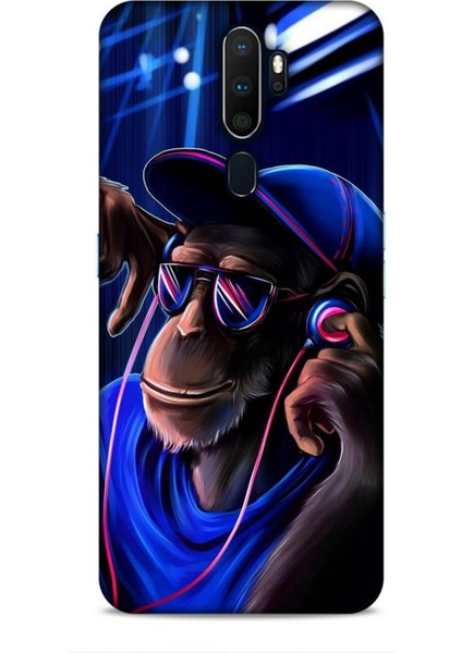 Oppo A5 2020 Kılıf Caliburn 20 Maymun Mavi Renkli Kılıf