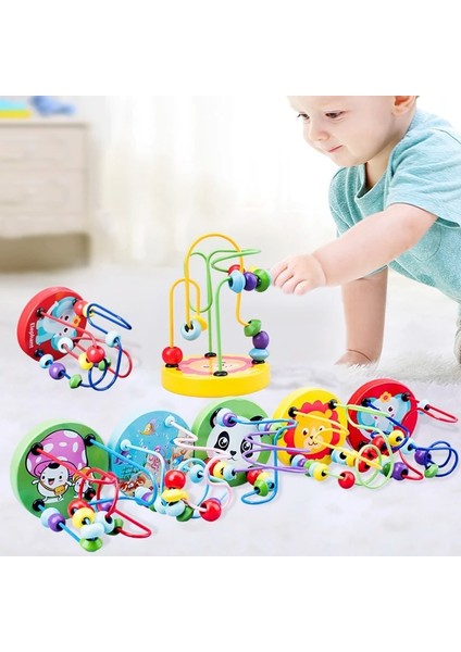 TA437 Stili Bebek Montessori Eğitici Matematik Oyuncak Ahşap Mrcles Boncuk Tel Labirent Roller Coaster Abaküs Bulmaca Oyuncaklar Çocuklar Için Erkek Kız Hediye (Yurt Dışından)