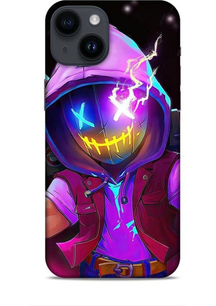 Apple iPhone 14 Kılıf Caliburn 19 Maskeli Pembe Tam Koruma Kılıf