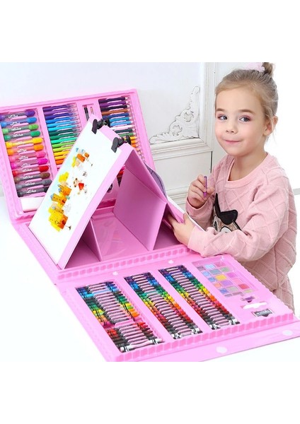 42 Adet Mavi Stil Ldren Sanat Boyama Seti Suluboya Kalem Mum Boya Su Kalem Çizim Tahtası Doodle Malzemeleri Çocuklar Eğitici Oyuncaklar Hediye (Yurt Dışından)