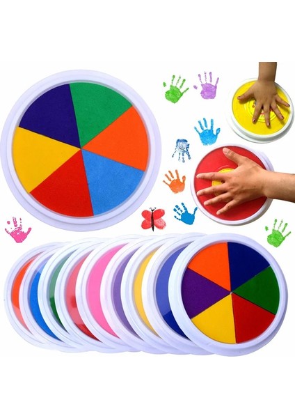 Kırmızı Stil 6 Renkli Mürekkep Damga Pedi Dıy Parmak Boyama Craft Cardmaking Çocuklar Için Büyük Yuvarlak Eğitim Çizim Etkileşimli Bebek Oyuncakları (Yurt Dışından) fiyatları
