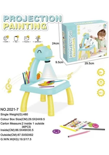 6776PEMBE Stil Çocuk Akıllı Projeksiyon Boyama Makinesi Aydınlanma Erken Eğitim Çizim Tahtası Tablosu (Yurt Dışından) indirimleri