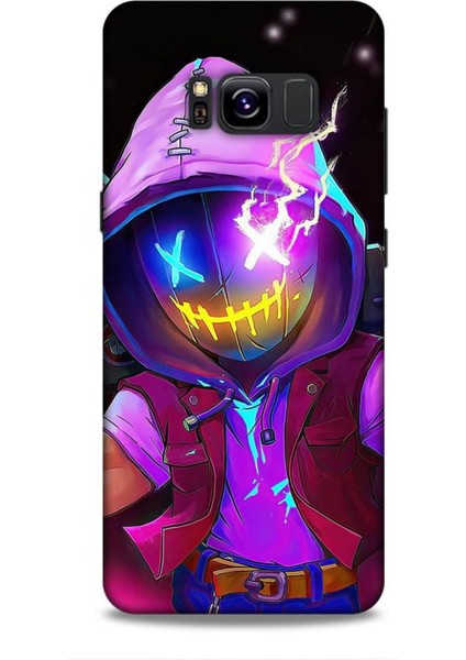 Samsung Galaxy S8 Kılıf Caliburn 19 Maskeli Pembe Tam Koruma Kılıf