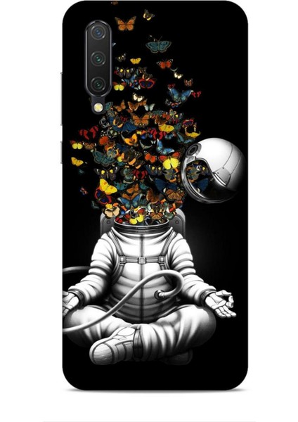 Xiaomi Mi 9 Lite Kılıf Caliburn 1 Astronot ve Kelebekler Telefon Kılıfı
