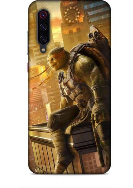 Xiaomi Mi 9 Pro Kılıf Caliburn 10 Michelengelo Ninja Kablumbağalar Full Hd Kılıf