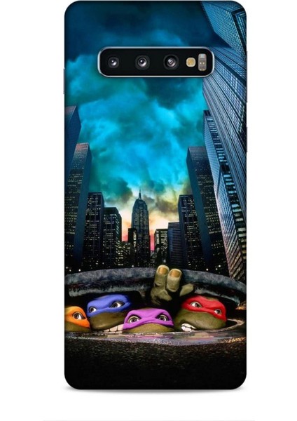 Samsung Galaxy S10 Kılıf Caliburn 11 Ninja Kablumbağalar 4K Baskılı Kılıf