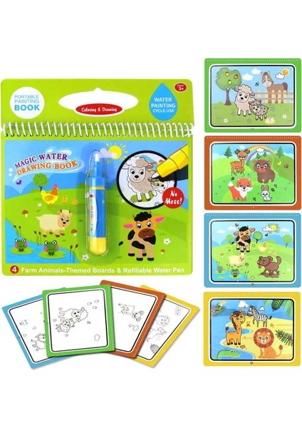 Karikatür Hayvan Stili Sihirli Su Çizim Kitapları Boyama Kitapları Doodle ve Sihirli Kalem Boyama Çizim Tahtası Çocuklar Dıy Boyama Oyuncaklar Doğum Günü Hediyeleri (Yurt Dışından)