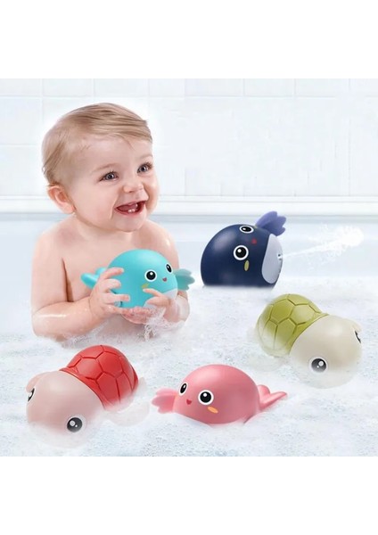Açık Mavi Stil 1 Adet Bebek Banyo Oyuncakları Sevimli Karikatür Kaplumbağa Balina Hayvan Yürüyor Su Oyuncak Bebek Yüzmek Zincir Clockwork Yaz Zamanı Çocuk Oyuncak (Yurt Dışından)