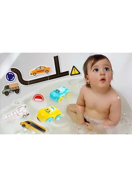 TJ092-36PCS Tarzı Banyo Küvet Yumuşak Eva Yapıştır Oyuncak Erken Eğitim Kendi Başına Yap Çıkartma Bulmaca Bebek Oyuncak Esnek Yol Parça Araba Sopa Banyo Oyuncakları Çocuklar Için (Yurt Dışından)