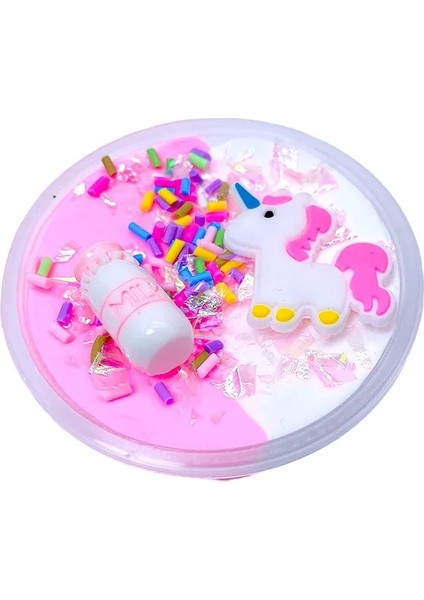 Pembe Beyaz Stil 60ML Unicorn Puf Balçık Plastik Kil Hafif Kil Renkli Modelleme Polimer Kil Kum Kabarık Hafif Hamuru Sakız El Yapımı Oyuncak Için (Yurt Dışından)