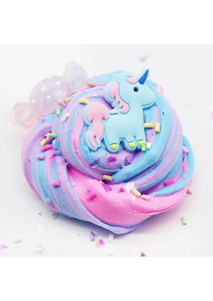 Pembe Beyaz Stil 60ML Unicorn Puf Balçık Plastik Kil Hafif Kil Renkli Modelleme Polimer Kil Kum Kabarık Hafif Hamuru Sakız El Yapımı Oyuncak Için (Yurt Dışından)