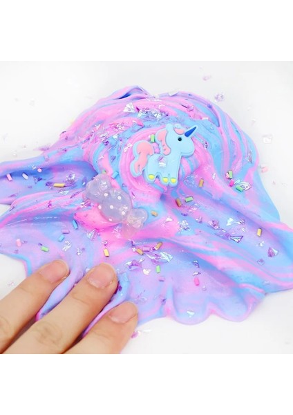 Pembe Beyaz Stil 60ML Unicorn Puf Balçık Plastik Kil Hafif Kil Renkli Modelleme Polimer Kil Kum Kabarık Hafif Hamuru Sakız El Yapımı Oyuncak Için (Yurt Dışından)