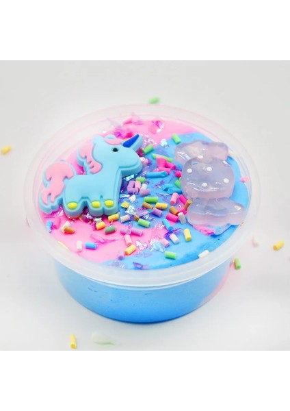 Pembe Beyaz Stil 60ML Unicorn Puf Balçık Plastik Kil Hafif Kil Renkli Modelleme Polimer Kil Kum Kabarık Hafif Hamuru Sakız El Yapımı Oyuncak Için (Yurt Dışından)