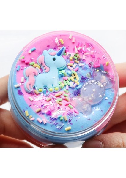 Pembe Beyaz Stil 60ML Unicorn Puf Balçık Plastik Kil Hafif Kil Renkli Modelleme Polimer Kil Kum Kabarık Hafif Hamuru Sakız El Yapımı Oyuncak Için (Yurt Dışından)