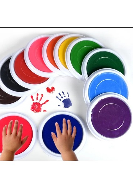 Stili Karıştırın 6 Renkli Mürekkep Damga Pedi Dıy Parmak Boyama Craft Cardmaking Çocuklar Için Büyük Yuvarlak Eğitim Çizim Etkileşimli Bebek Oyuncakları (Yurt Dışından)