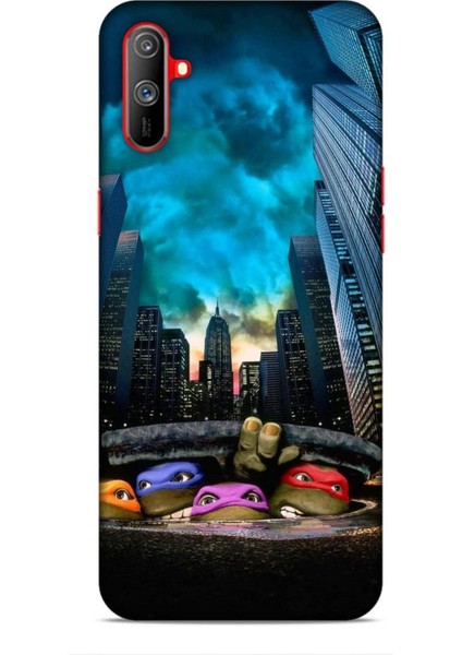 Realme C3 Kılıf Caliburn 11 Ninja Kablumbağalar 4K Baskılı Kılıf