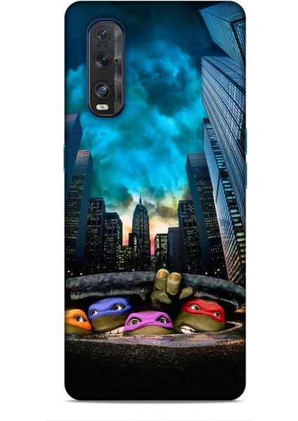 Oppo Find X2 Kılıf Caliburn 11 Ninja Kablumbağalar 4K Baskılı Kılıf