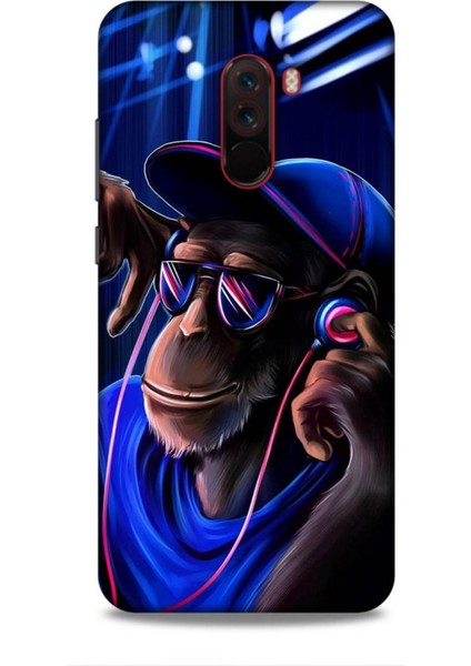 Xiaomi Pocophone F1 Kılıf Caliburn 20 Maymun Mavi Renkli Kılıf