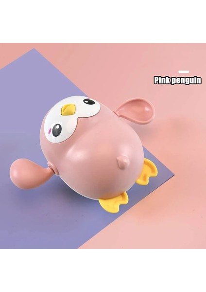 Pembe Penguen Stili 2021 Yeni Bebek Banyo Oyuncakları Sevimli Karikatür Yengeç Penguen Balina Bebek Su Oyuncak Bebek Yüzmek Zincir Clockwork Oyuncak Çocuk Için (Yurt Dışından)