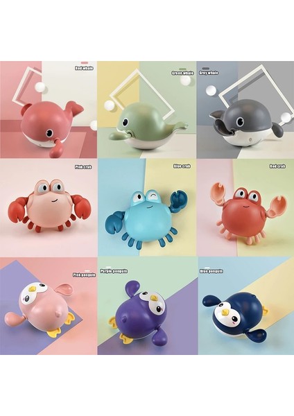 Pembe Penguen Stili 2021 Yeni Bebek Banyo Oyuncakları Sevimli Karikatür Yengeç Penguen Balina Bebek Su Oyuncak Bebek Yüzmek Zincir Clockwork Oyuncak Çocuk Için (Yurt Dışından) indirimleri
