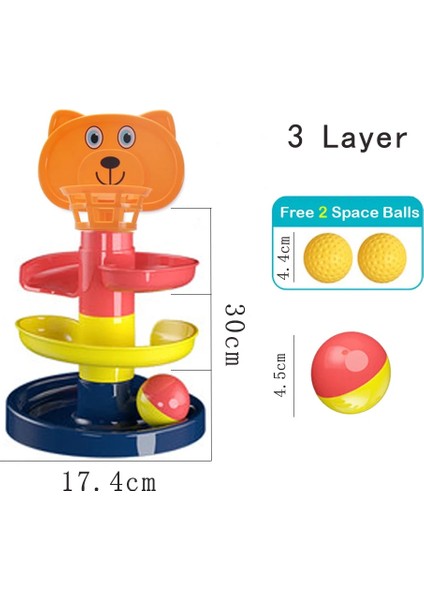 3 Katmanlı 3 Top Stili Top Bırak Rulo Dönen Kule Childern Renkli Eğitici Montessori Okul Öncesi Parça Oyuncak Seti Bebek Yürüyor Çocuklar Için Hediye (Yurt Dışından)