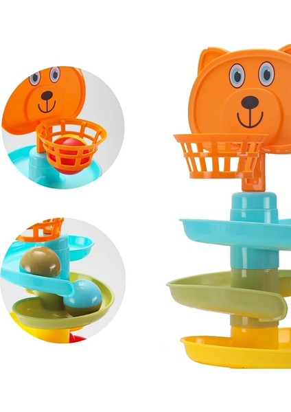 3 Katmanlı 3 Top Stili Top Bırak Rulo Dönen Kule Childern Renkli Eğitici Montessori Okul Öncesi Parça Oyuncak Seti Bebek Yürüyor Çocuklar Için Hediye (Yurt Dışından)