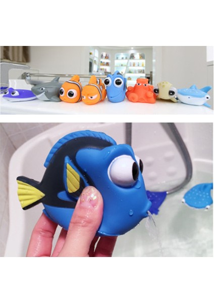 No.5 Tarzı Bebek Banyo Oyuncakları Bulma Nemo Dory Float Sprey Su Sıkma Oyuncaklar Yumuşak Kauçuk Banyo Oyun Hayvanlar Çocuklar Banyo Palyaço Balığı Oyuncak (Yurt Dışından)