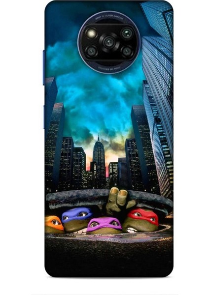 Xiaomi Poco X3 Pro Kılıf Caliburn 11 Ninja Kablumbağalar 4K Baskılı Kılıf