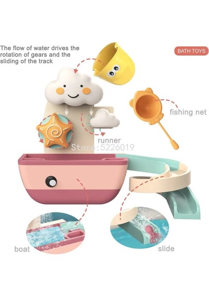 P Stili Bebek Banyo Oyuncakları Duş Sharkcrabstrack ile Etkileşimli Oyuncaklar Oyna Yüzme Su Oyunu Balıkçılık Havuzu Banyo Çocuklar Için Plaj Oyuncakları (Yurt Dışından)