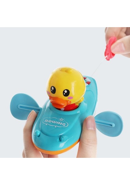 Resim Stili Olarak Çocuklar Banyo Suyu Oynayan Oyuncaklar Zincir Kürekli Tekne Yüzmek Yüzen Karikatür Ördek Bebek Bebek Erken Eğitim Banyo Plaj Hediyeleri (Yurt Dışından) indirimleri