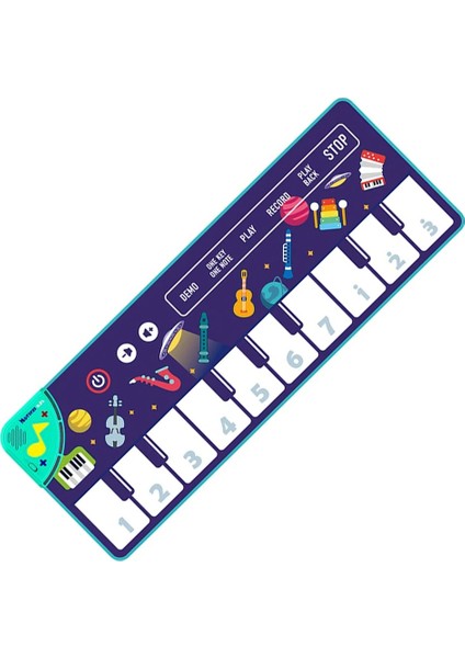 E 100X36CM Stili cm Müzikal Piyano Matı Çocuklar Için Yeni Yürümeye Başlayan Çocuklar Için Klavye 8 Enstrüman Sesleri ile Bebek Mat 14 Flash Kartları Eğitim Eğitici Oyuncaklar (Yurt Dışından)