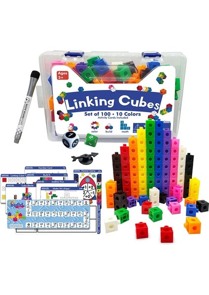 Bir Stil Montessori Gökkuşağı Matematik Bağlantı Küpleri Eğitici Oyuncak Kutulu 10 Renk Şerit Graard Matematiksel Sayma Yığılmış Küp Oyuncaklar (Yurt Dışından)