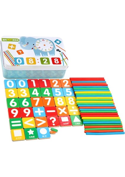 Sayma Çubukları B Tarzı Renkli Bambu Sayma Çubukları Bebek Oyuncak Montessori Öğretim Yardımcıları Sayma Çubuğu Anaokulu Matematik Öğrenme Eğitici Oyuncak (Yurt Dışından)