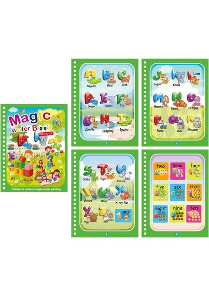 No.8 Stili Çocuklar Büyülü Kitap Su Çizim Montessori Oyuncaklar Yeniden Kullanılabilir Boyama Kitabı Sihirli Su Çizim Kitabı Duyusal Erken Eğitim Oyuncaklar (Yurt Dışından)