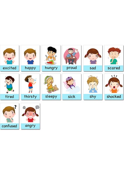 0-3 Ay Tarzı Montessori Bebek Duygu Öğrenme Kartı Karikatür Çocuklar Için Ingilizce Duygu Flash Kartları Komik Hafıza Egzersiz Oyunu (Yurt Dışından)