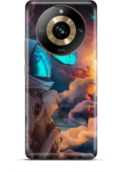 Realme 11 Pro Plus Kılıf Caliburn 4 Mavi Kelebek Silikon Kılıf