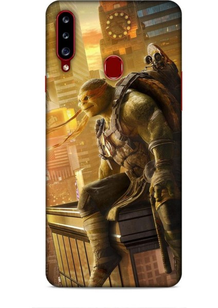 Samsung Galaxy A20S Kılıf Caliburn 10 Michelengelo Ninja Kablumbağalar Full Hd Kılıf