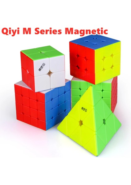 Piramit Çıkartmasız Stil Qiyi Ms Serisi Manyetik Sihirli Küp Hız Küp 2x2 3x3 Piramit Küp 4x4 Cubo Magico 5x5 Bulmaca Küp (Yurt Dışından)
