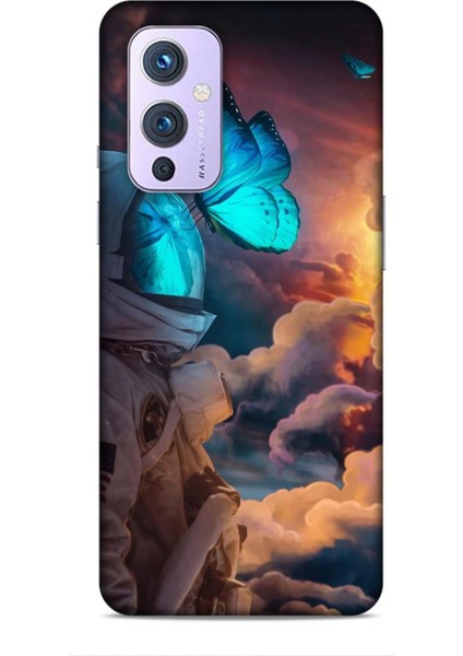 Oneplus 9 Kılıf Caliburn 4 Mavi Kelebek Silikon Kılıf