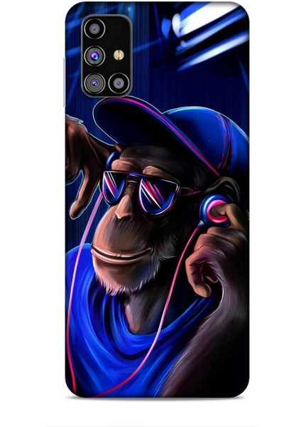 Samsung Galaxy M31S Kılıf Caliburn 20 Maymun Mavi Renkli Kılıf
