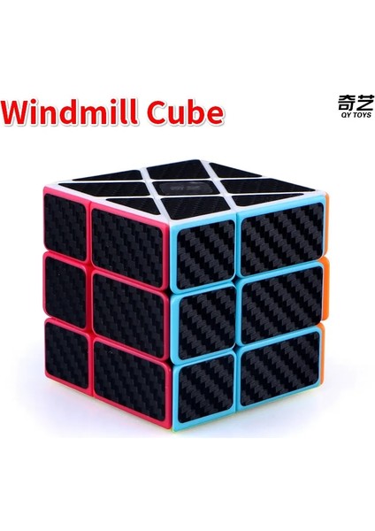 Yel Değirmeni Küp Stili Qiyi Karbon Fiber Küp Mageed Cube Skew Sq-1 Piramit Küp X-Cube Yaprak Bulmaca Neo Cubo Magico (Yurt Dışından)
