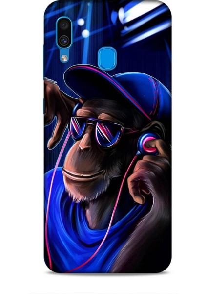 Samsung Galaxy A30 Kılıf Caliburn 20 Maymun Mavi Renkli Kılıf